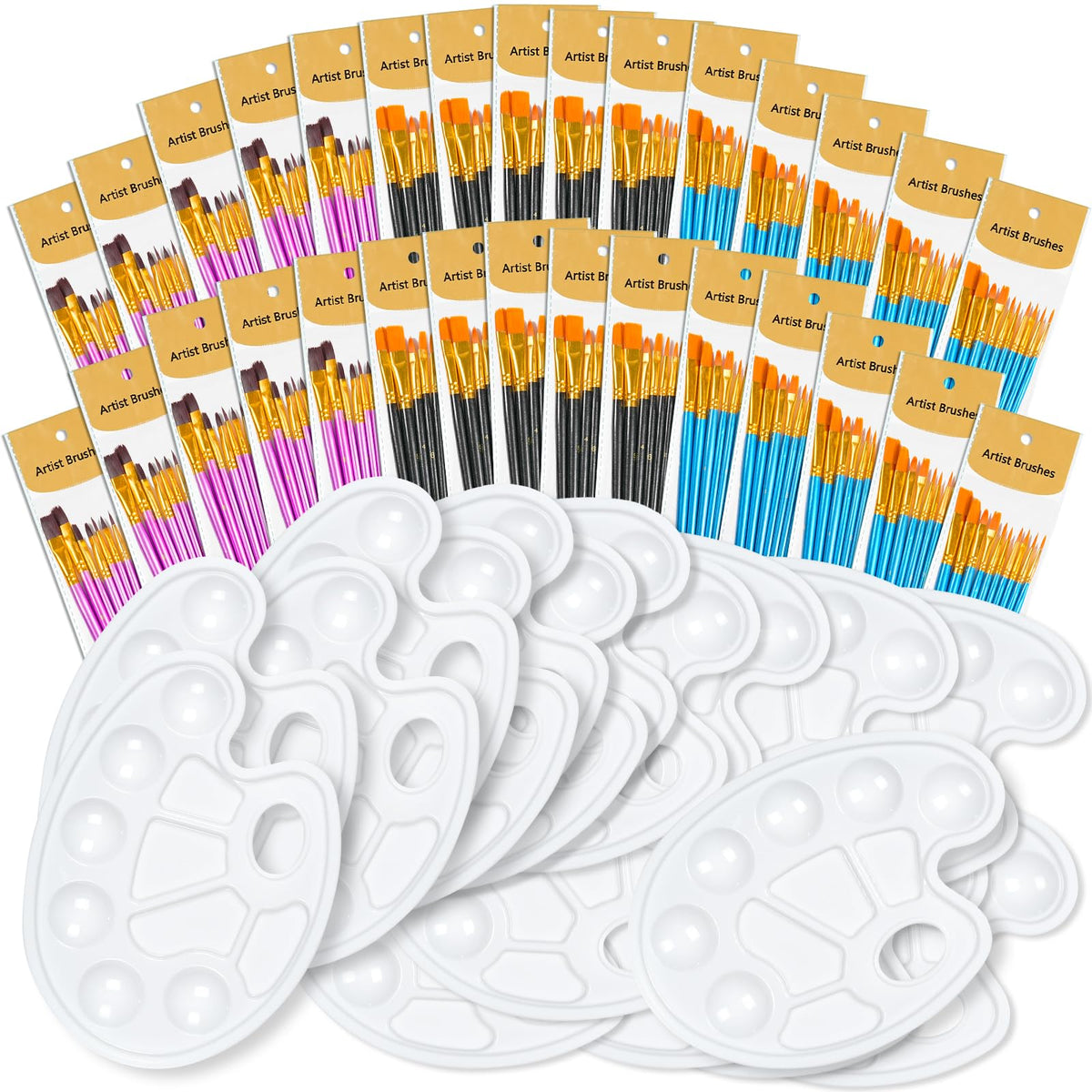 S & E TEACHER'S EDITION 72 Pcs Painting Brush Palette Set