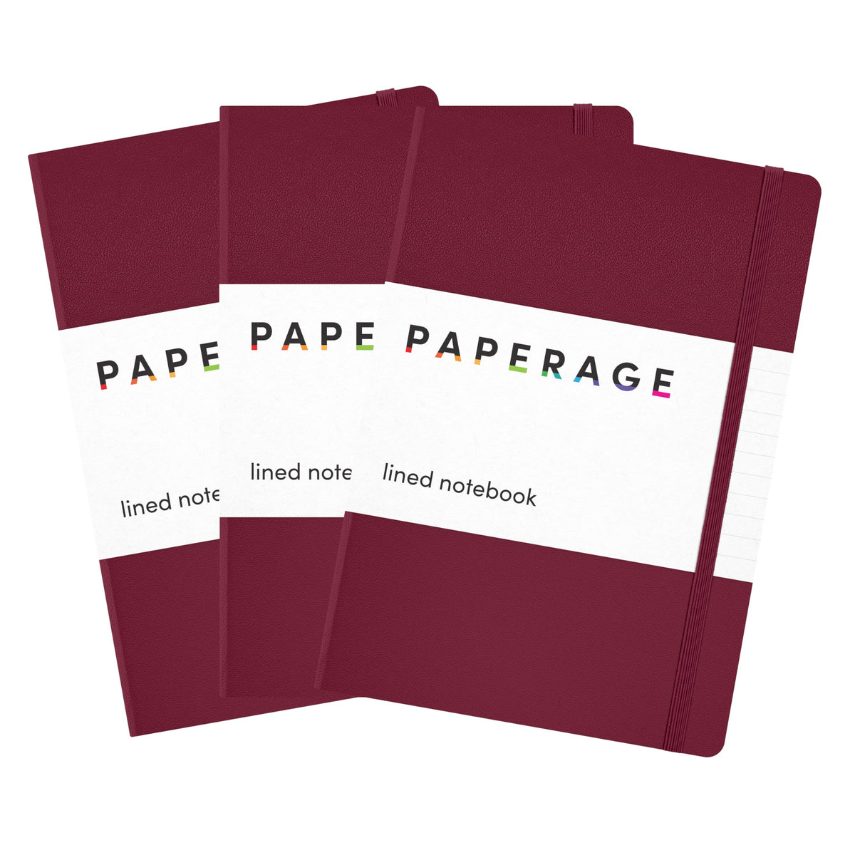 PAPERAGE Blank Journal Notebook, (Red), 160 Pages, Medium 5.6 in x 8 in - 100 GSM Thick Paper – Hardcover Journaling Notebook for Work, School, Note Taking or Sketching
