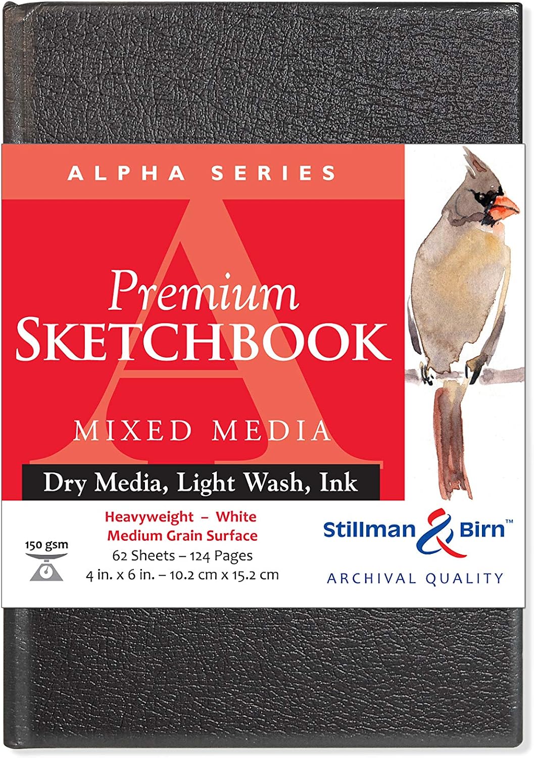 Stillman & Birn Alpha Series Hardbound Sketchbook, A4 (8.25" x 11.75"), 150 GSM (Heavyweight), White Paper, Medium Grain Surface