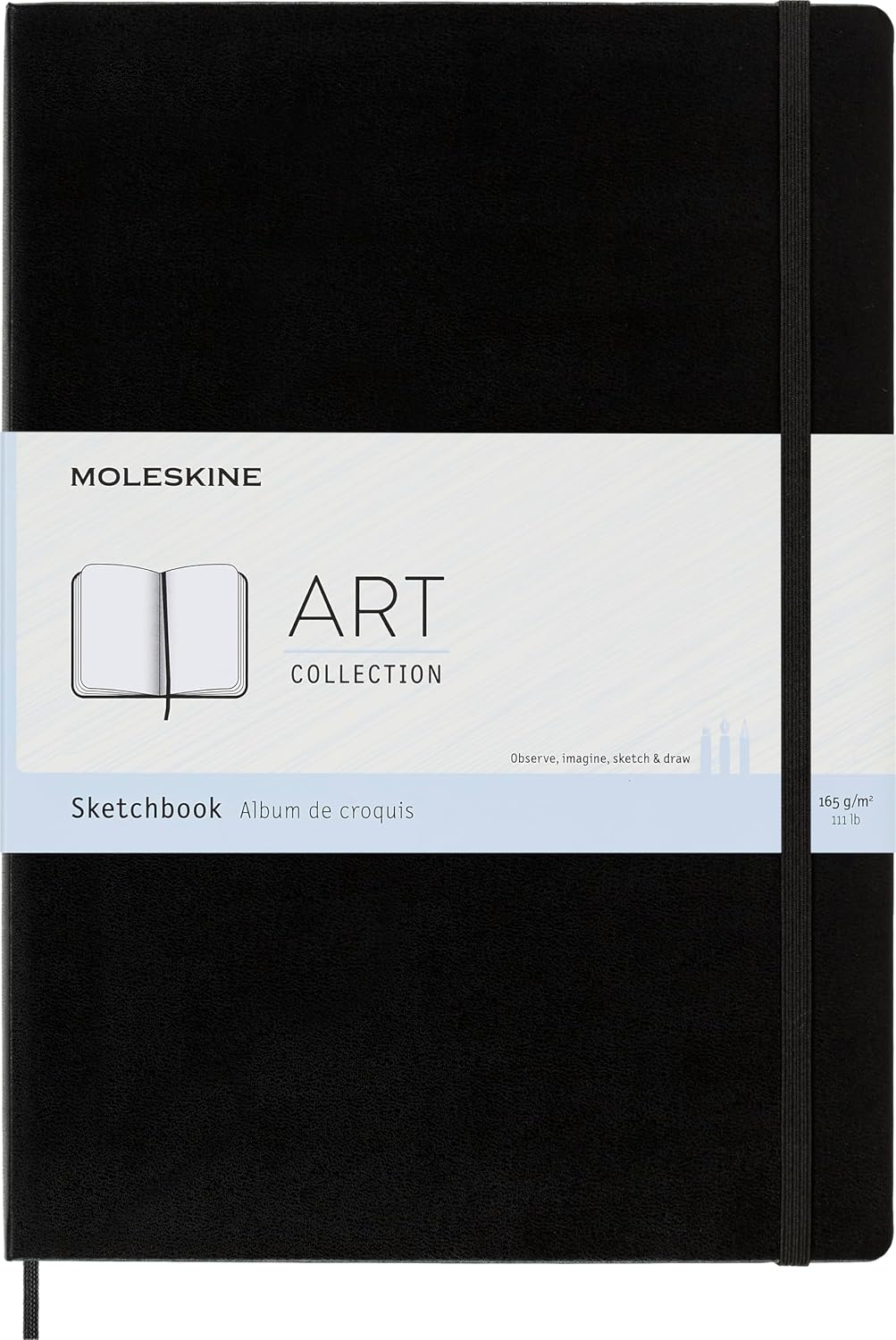 Moleskine Art Sketchbook, Hard Cover, A4 (8.25" x 11.75") Plain/Blank, Black, 96 Pages