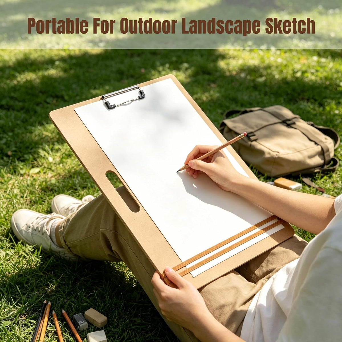 13"x17" Drawing Board with Clip, Rubber Bands and Carry Handle