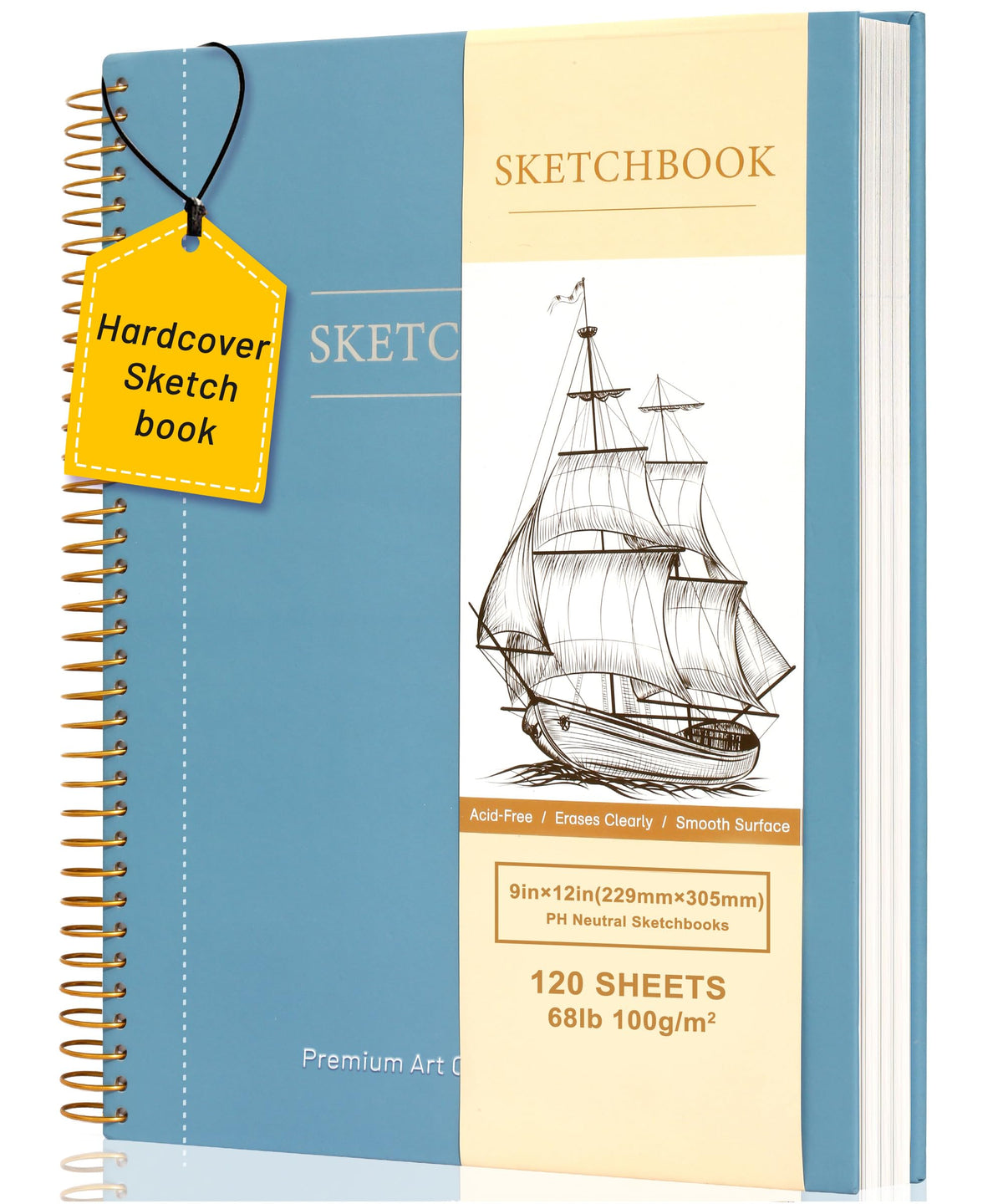 Yoment 9"x12" Hardcover Sketchbook for Drawing，120 Sheets，100GSM