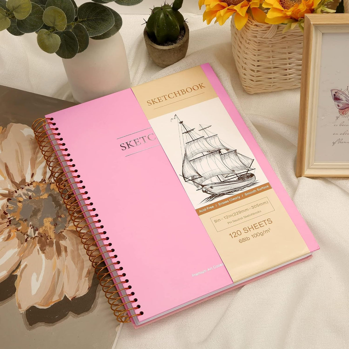 Yoment 9"x12" Hardcover Sketchbook for Drawing，120 Sheets，100GSM