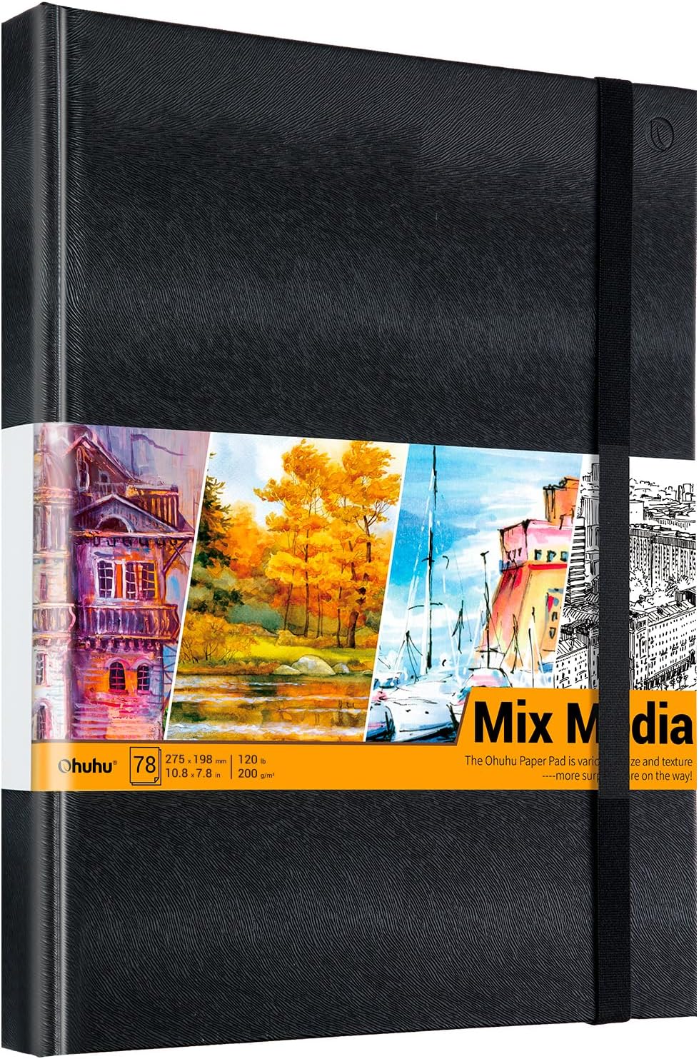 Ohuhu 10.8x7.8 Mix Media Pad Art Sketchbook 78 Sheets for Painting Drawing