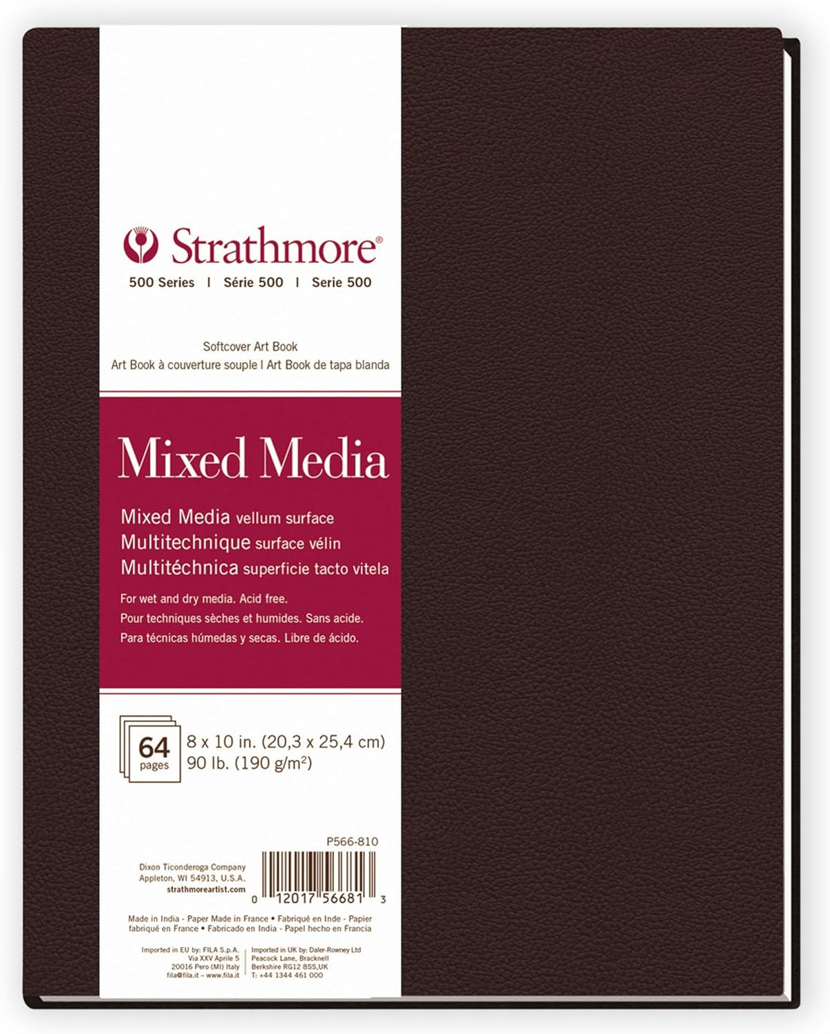 Strathmore 500 Series Hardcover Mixed Media Journal, 90 lb. Vellum Paper, 5.5 X 8.5 inches, 64 Pages (566-5)