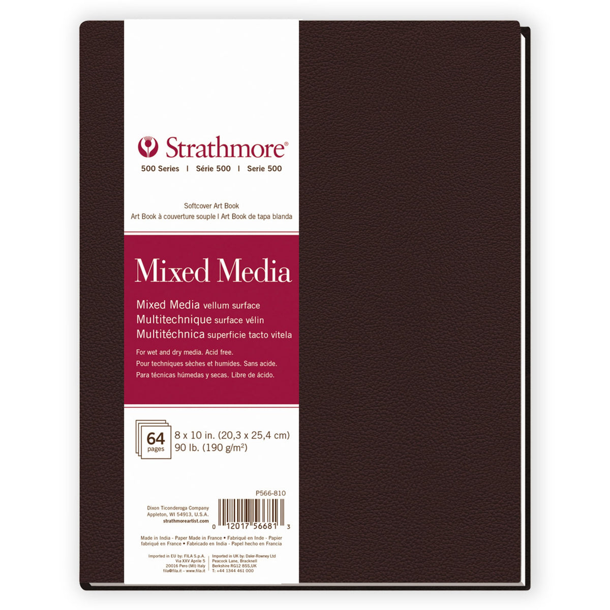 Strathmore 500 Series Hardcover Mixed Media Journal, 90 lb. Vellum Paper, 5.5 X 8.5 inches, 64 Pages (566-5)