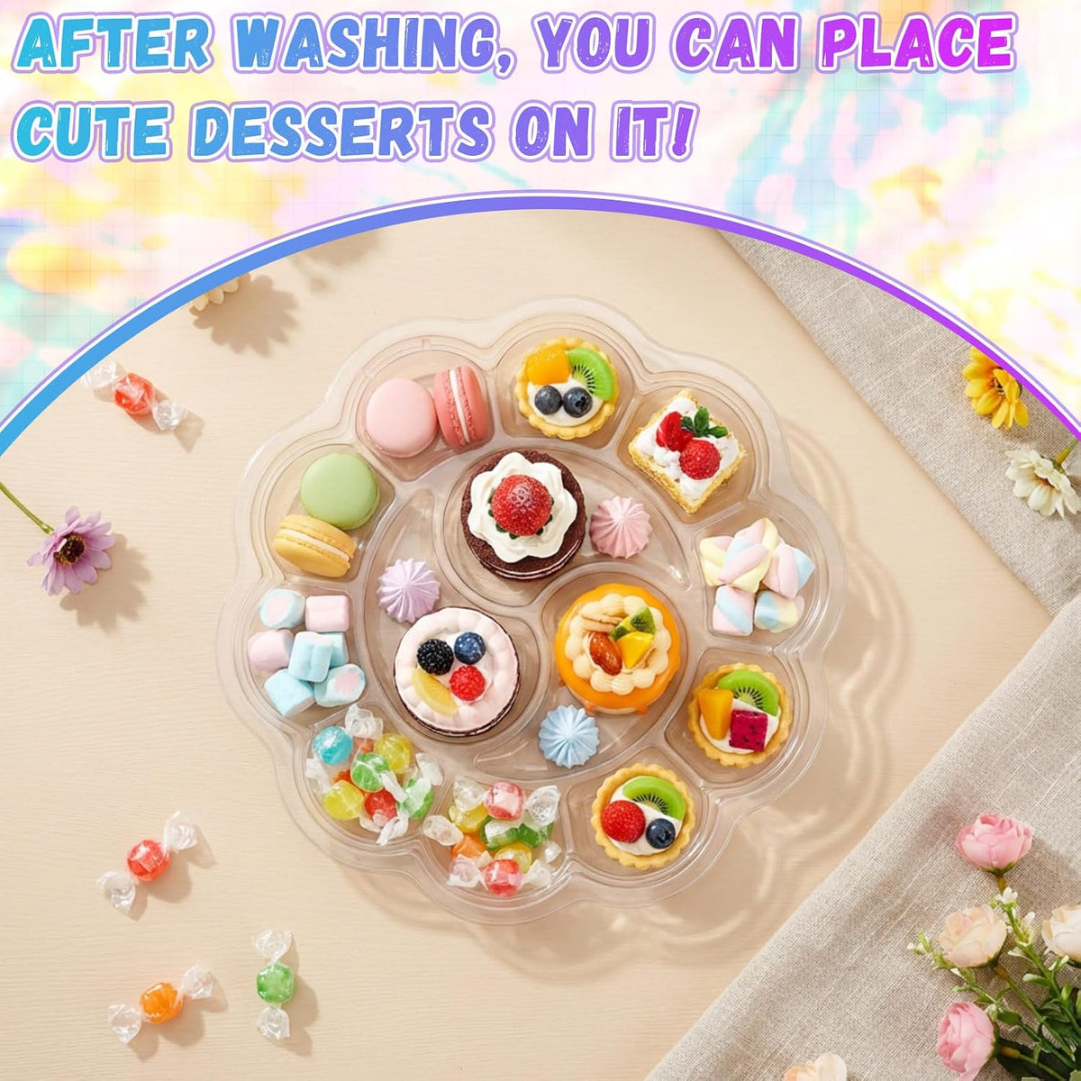 100 Pcs Large Clear Paint Tray Palette, Plum Blossom 13 Square