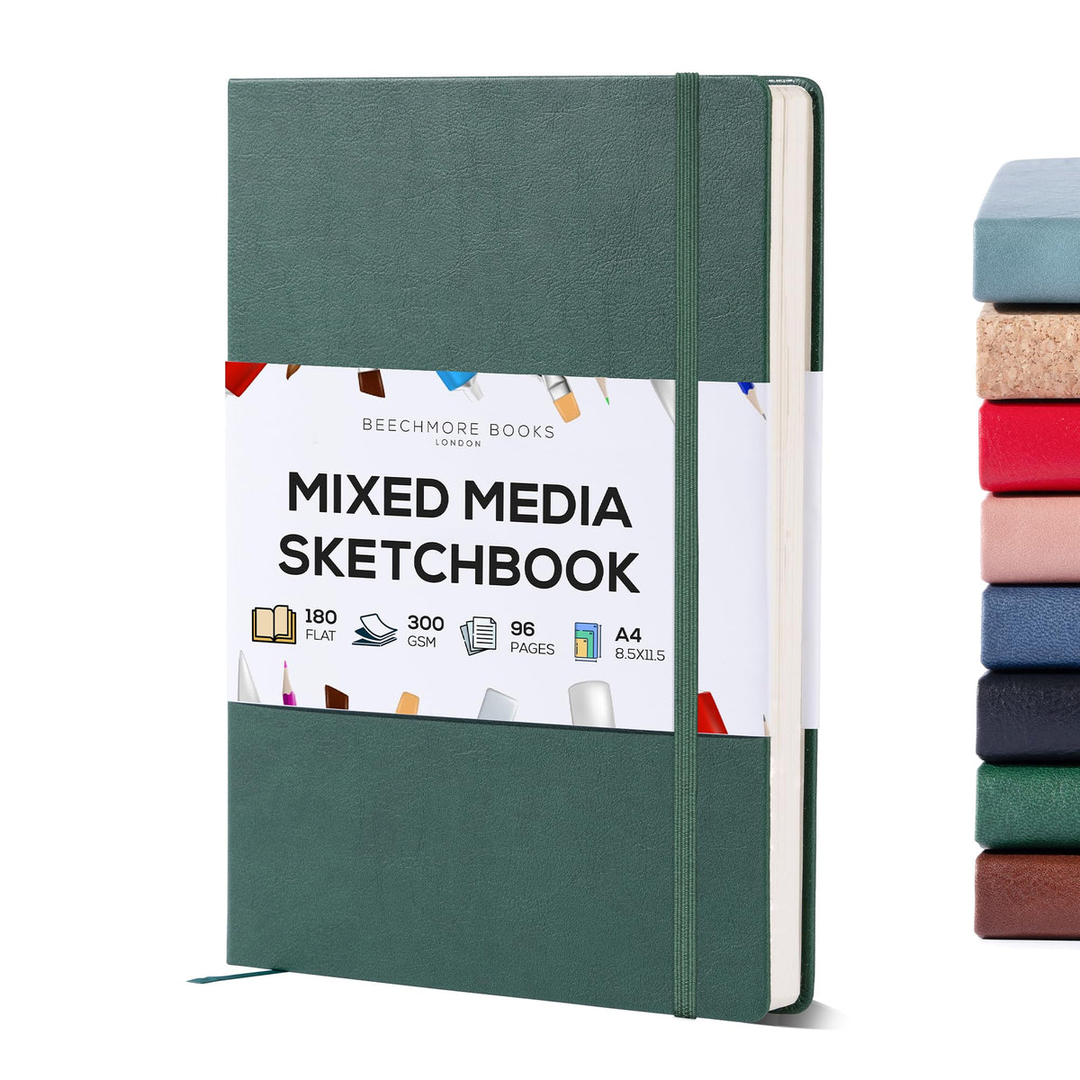 Beechmore Books A4 8.5x11 Mixed Media Sketchbook 300 GSM/140lb