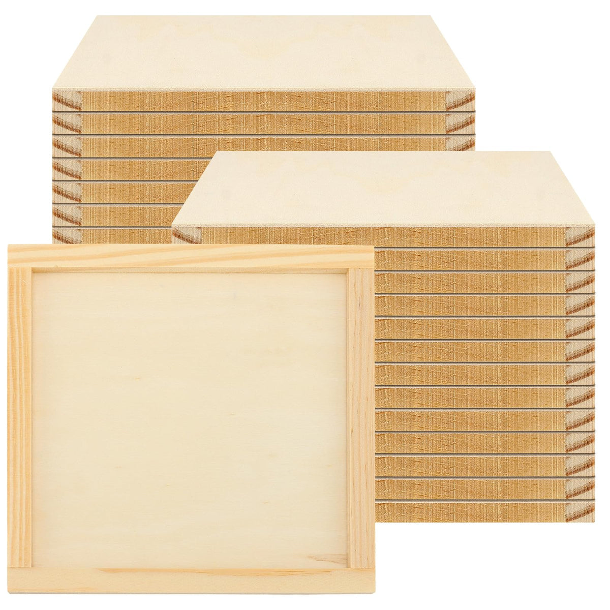15 PCS 9x12 Inch Wood Canvas, Rectanglar Painting Canvas Board, Unfinished Wooden Panel Boards for Painting, Pouring Art Projects, DIY Craft