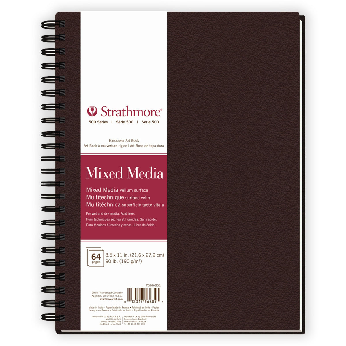 Strathmore 500 Series Hardcover Mixed Media Journal, 90 lb. Vellum Paper, 5.5 X 8.5 inches, 64 Pages (566-5)