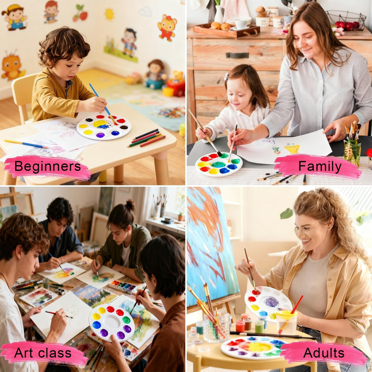 22PCS Paint Tray Palettes,Plastic Paint Pallets for Kids or Adult to Paint
