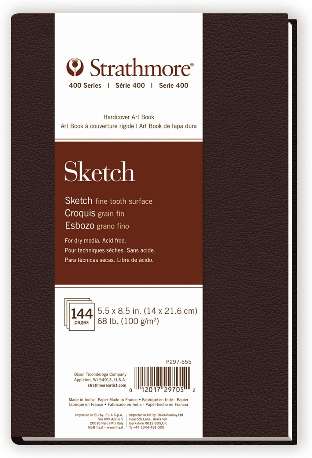 Strathmore 400 Series Hard Bound Sketch Journal, 60 lb. Paper, 8.5 X 11.5 inches, 192 Pages (297-12)