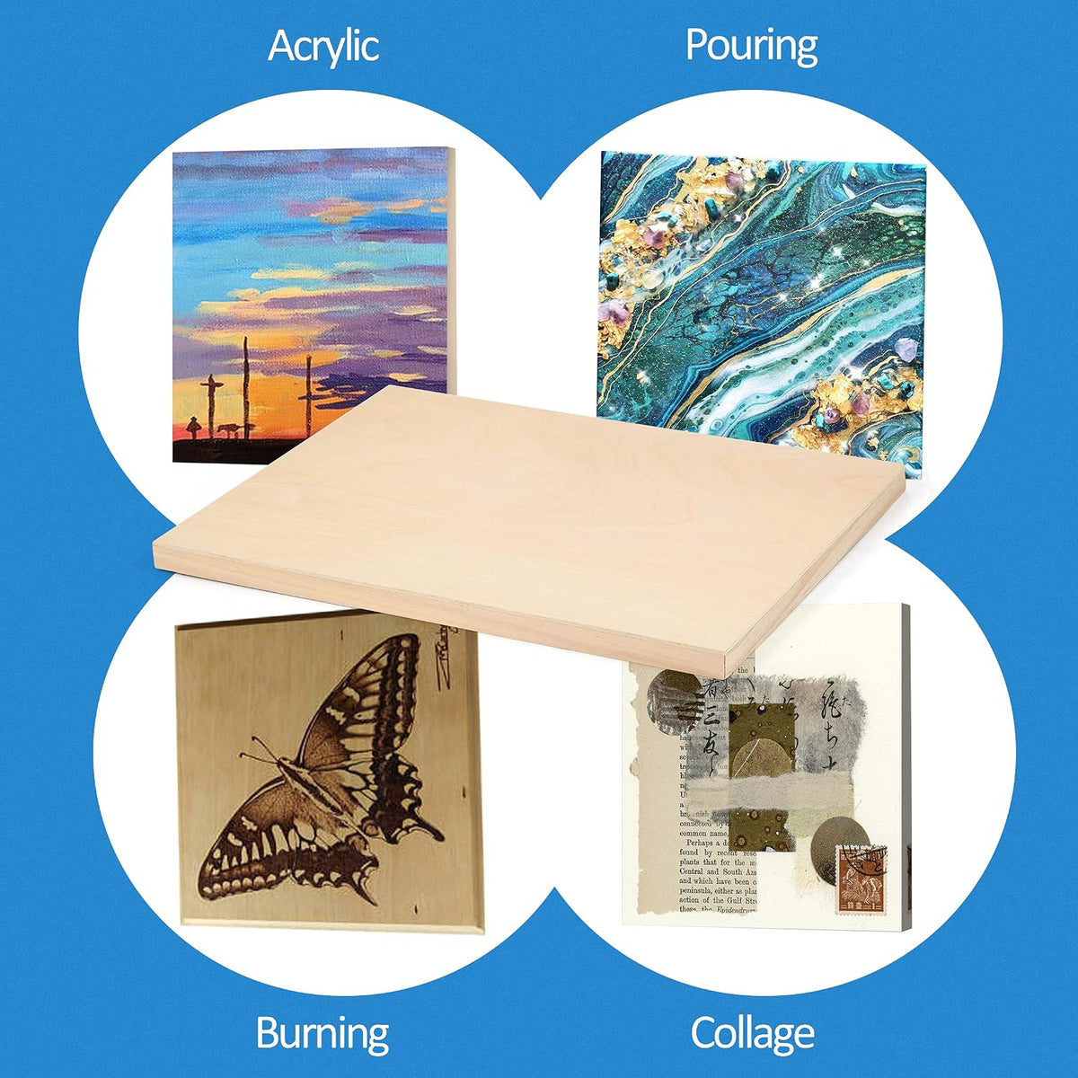 Falling in Art 2 Pack 12x16 Unfinished Birch Wood Panels Kit for Painting