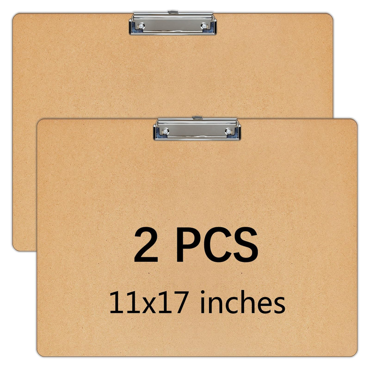 6 PCS Extra Large 11X17 Clipboard, Wood Cleats with Low Profile Clips for Drawing, Sketching, and Art Boards, Horizontal Wood Lapping, Landscape Layout (3Mm Thickness)