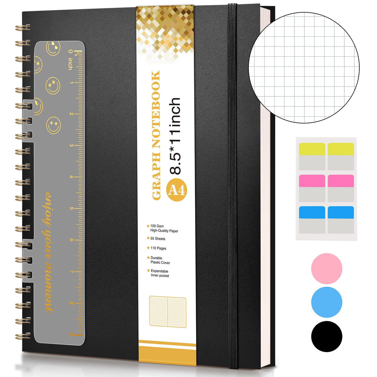 Blank Spiral Notebook Journal 8.5” x 11”, A4 Large Sketch Book for Women Men, 100 GSM Blank Paper Drawing Notebook, Hardcover Spiral Bound Sketchbook for Sketching Work School, Wildflower Mountainside
