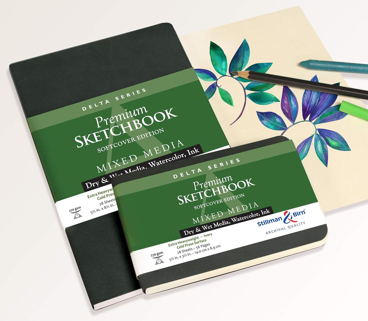Stillman & Birn Delta Series Softcover Sketchbook, 5.5" x 3.5", 270 GSM (Extra Heavyweight), Ivory Paper, Cold Press Surface