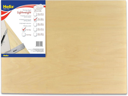 Helix - Wooden Drawing Board - Plain Edge - Lightweight - 18x24 inch