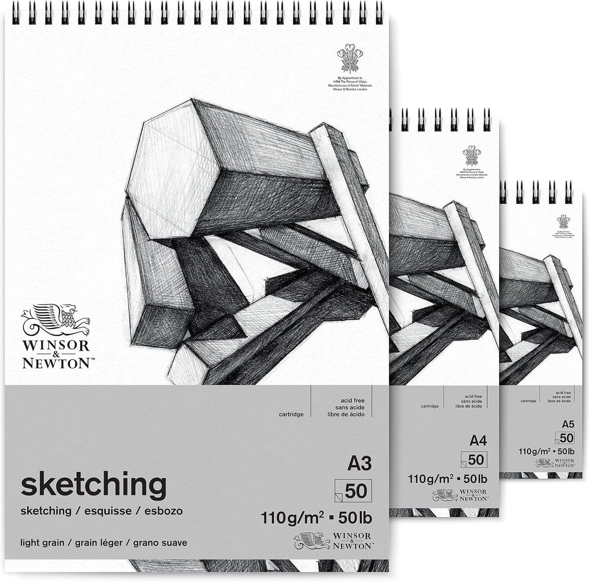 Winsor & Newton Classic Sketching Paper Pad, 14" x 17", 50 Sheets, 110gsm