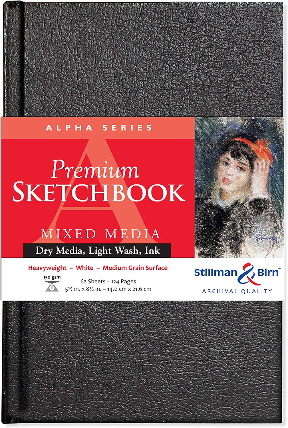 Stillman & Birn Alpha Series Hardbound Sketchbook, A4 (8.25" x 11.75"), 150 GSM (Heavyweight), White Paper, Medium Grain Surface