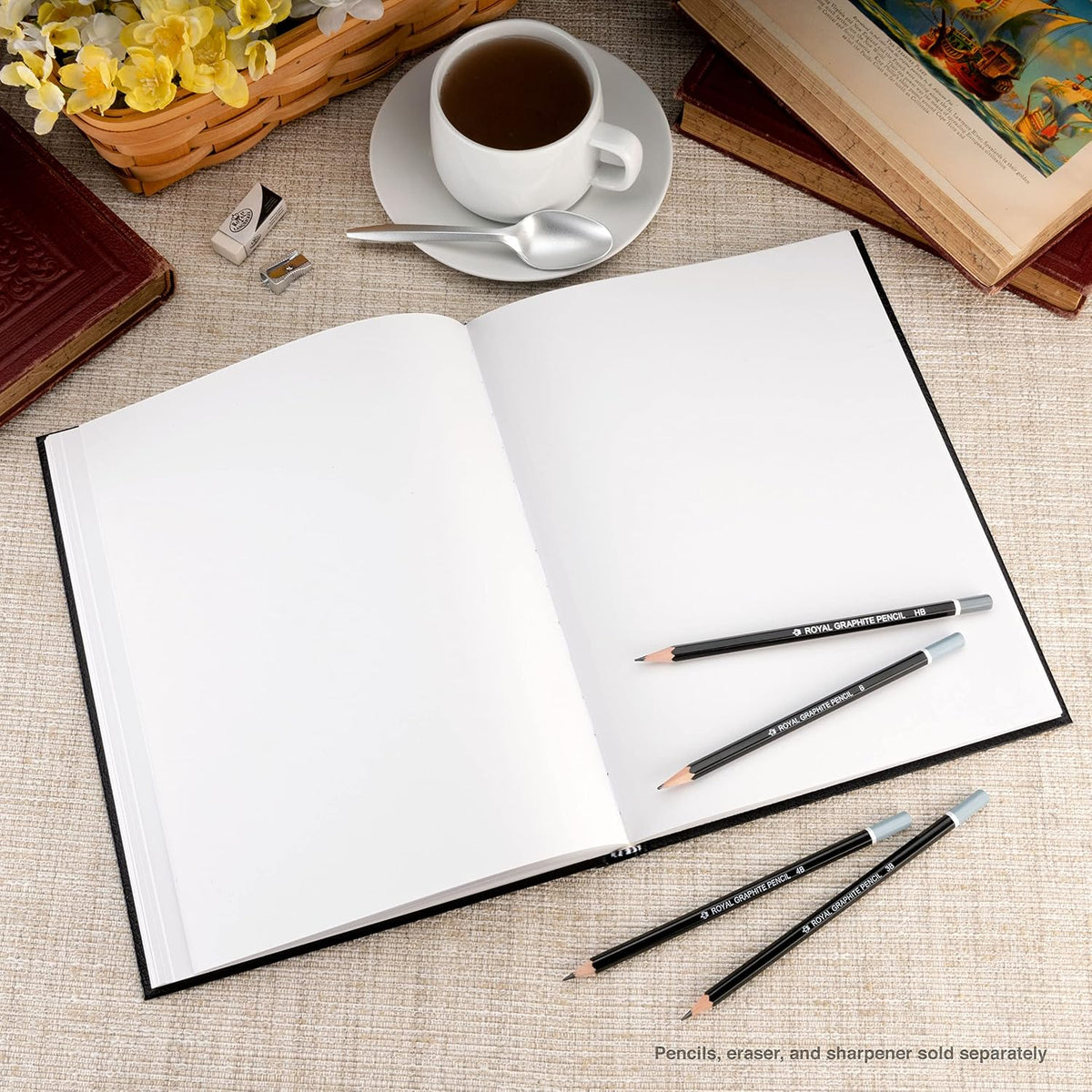 Pentalic - 8.5"x 11" Hardbound Sketchbook, 110 Sheets, Black