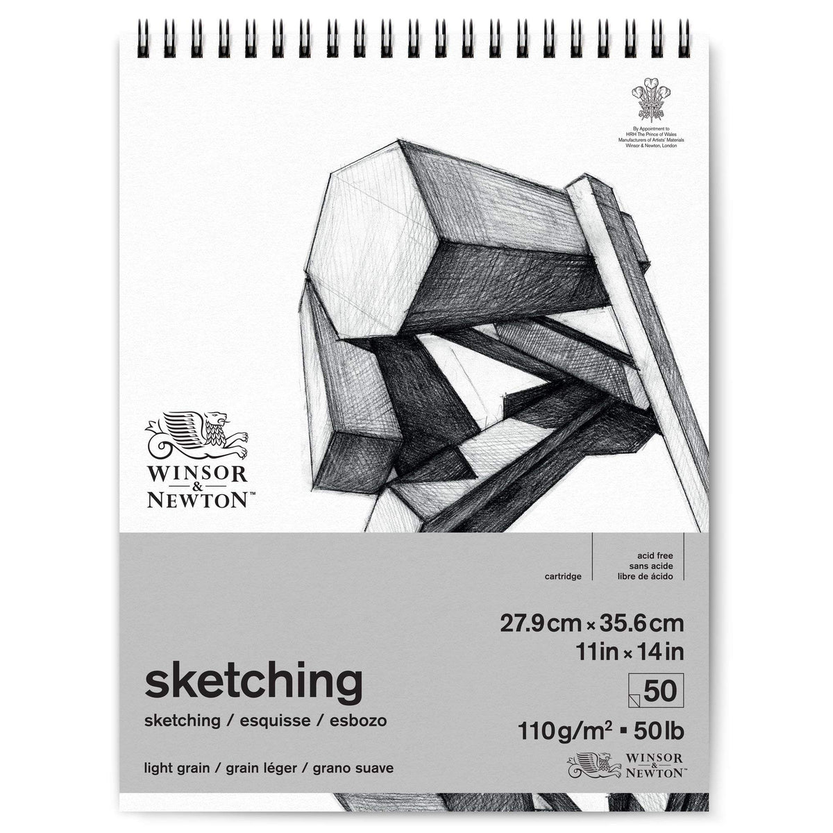 Winsor & Newton Classic Sketching Paper Pad, 14" x 17", 50 Sheets, 110gsm