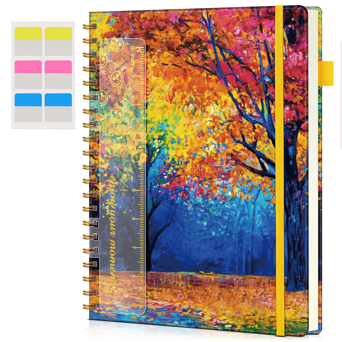 Blank Spiral Notebook Journal 8.5” x 11”, A4 Large Sketch Book for Women Men, 100 GSM Blank Paper Drawing Notebook, Hardcover Spiral Bound Sketchbook for Sketching Work School, Wildflower Mountainside