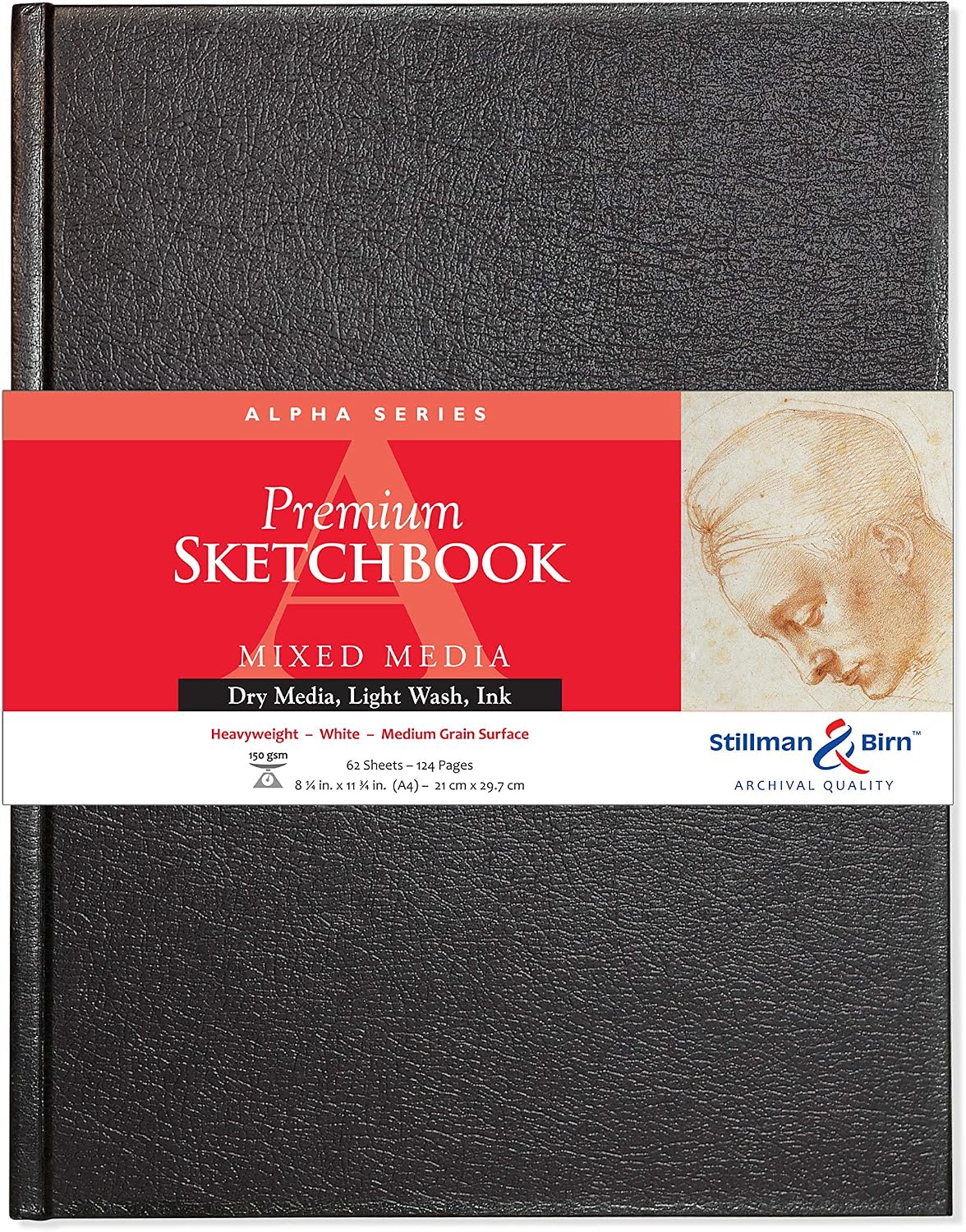 Stillman & Birn Alpha Series Hardbound Sketchbook, A4 (8.25" x 11.75"), 150 GSM (Heavyweight), White Paper, Medium Grain Surface