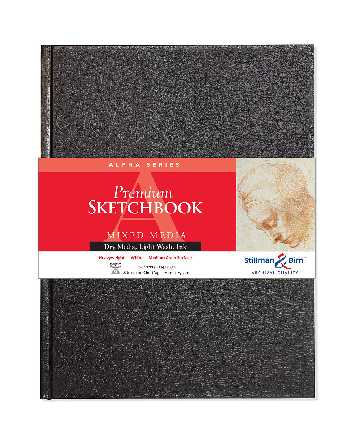 Stillman & Birn Alpha Series Hardbound Sketchbook, A4 (8.25" x 11.75"), 150 GSM (Heavyweight), White Paper, Medium Grain Surface