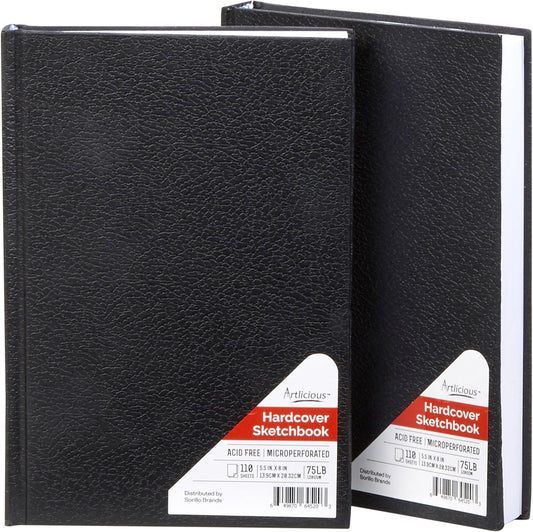 Artlicious Hardcover Sketchbook 5.5x8 Spiral Bound - Thick Paper