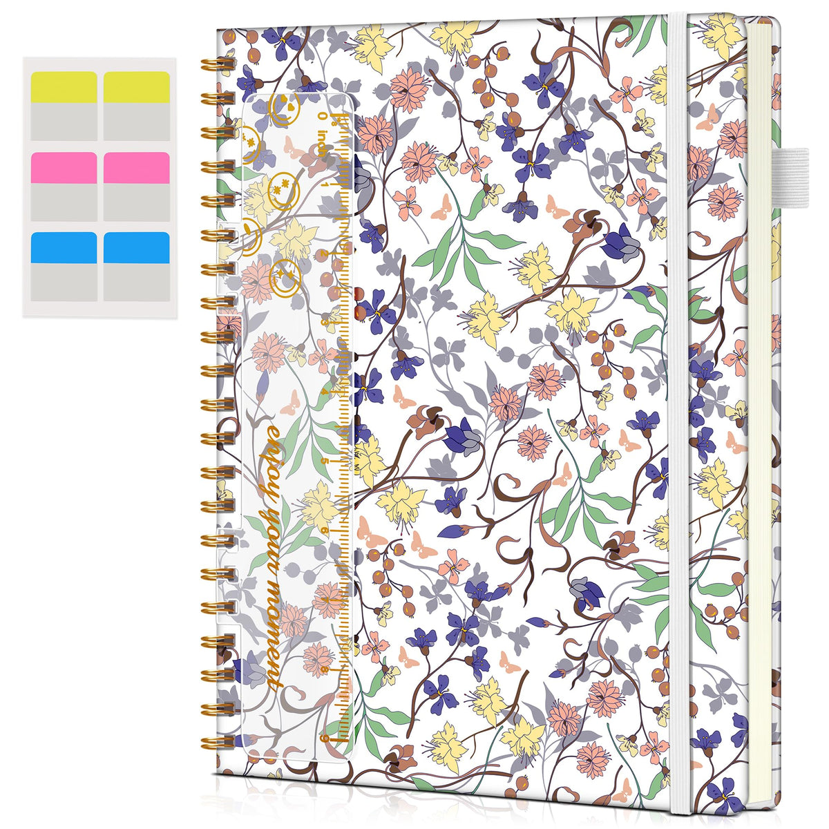 Blank Spiral Notebook Journal 8.5” x 11”, A4 Large Sketch Book for Women Men, 100 GSM Blank Paper Drawing Notebook, Hardcover Spiral Bound Sketchbook for Sketching Work School, Wildflower Mountainside