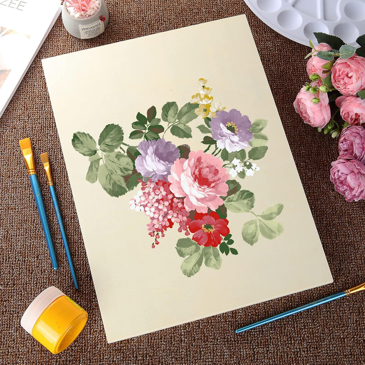 6PCS Wood Panels for Painting, 12 x 16 Inch Craft Wood Canvas Panel Boards Unfinished Wooden Painting Pouring Panel Board for Arts & Crafts, 3/4 Inch Deep