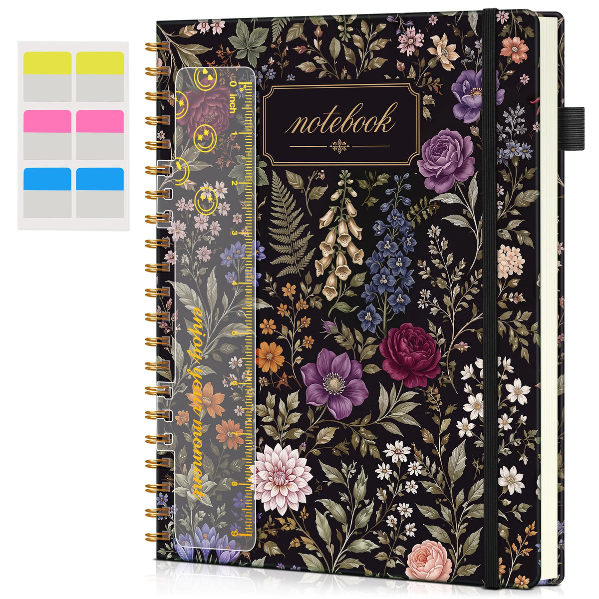 Blank Spiral Notebook Journal 8.5” x 11”, A4 Large Sketch Book for Women Men, 100 GSM Blank Paper Drawing Notebook, Hardcover Spiral Bound Sketchbook for Sketching Work School, Wildflower Mountainside