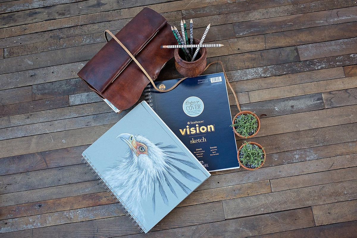 Strathmore Vision Series Sketch Pad, 11x14 inch, 110 Sheets - Artist Sketchbook for Drawing, Illustration, Art Class Students